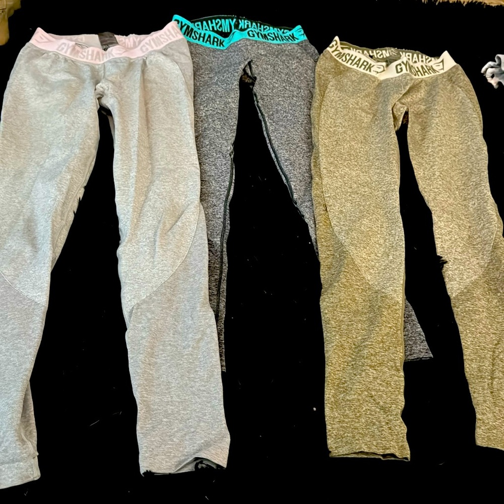 Gymshark leggings size medium grey, olive green, dark grey